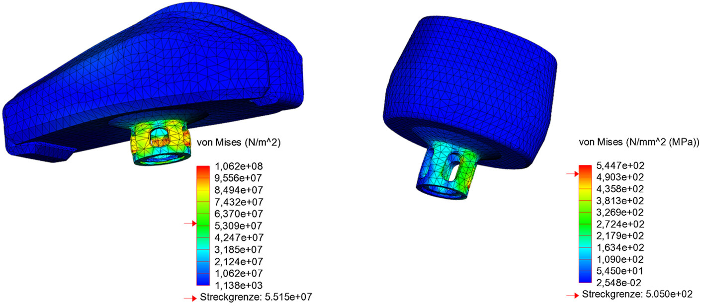 Belastungsdiagramm probrake Sturzpads
